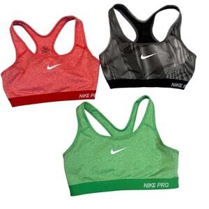 Bundle of 3 Nike Pro Dri-Fit Womens Sports Bra Size Med Workout Crossfit